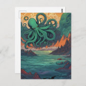 Cthulhu mystieke symboliek briefkaart (Voorkant / Achterkant)