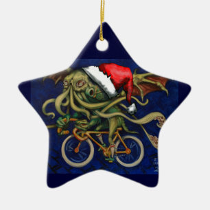 Cthulhu op een fiets keramisch ornament