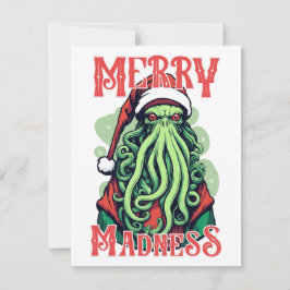 Cthulhu Santa's Merry Madness Gaze XMAS Kaart Notitiekaartje