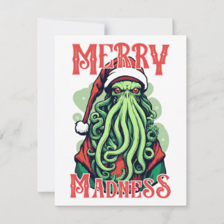 Cthulhu Santa's Merry Madness Gaze XMAS Kaart Notitiekaartje