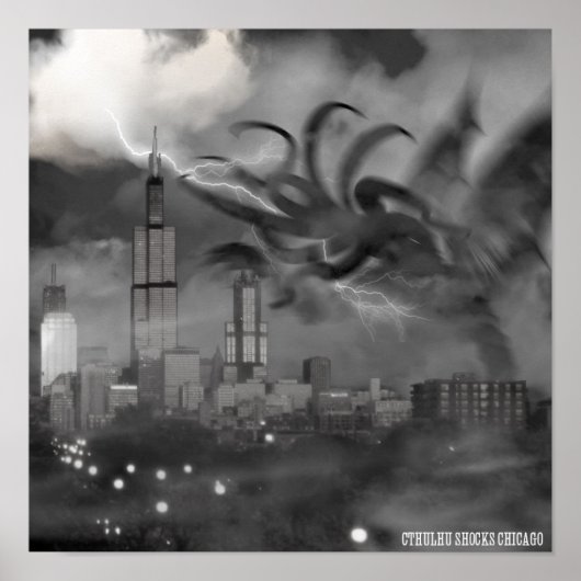Cthulhu Shocks Affiche de Chicago (Devant)