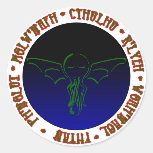 Cthulhu Slaapplaatsen - Ronde Sticker (Voorkant)
