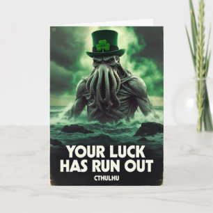Cthulhu St. Patrick's Dag Je Geluk Is Opgeraakt Feestdagen Kaart