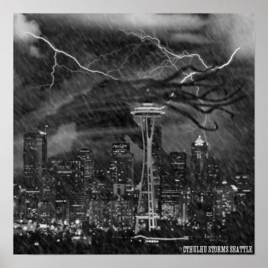 Cthulhu Storms Poster Seattle (Devant)