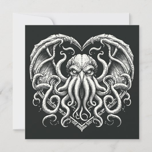 Cthulhu Valentijn Lovecraft Horror Kaart (Voorkant)