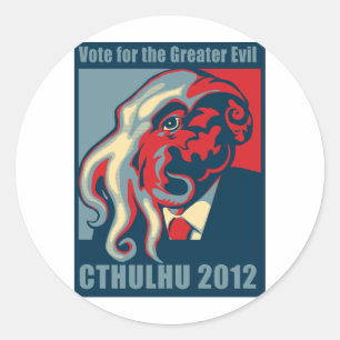 Cthulhu voor President- 2012 Ronde Sticker