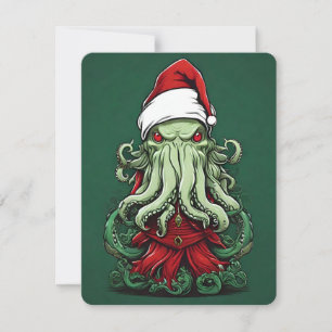 Cthulhu's Yuletide Reign: Een angstaanjagende Kers Feestdagenkaart