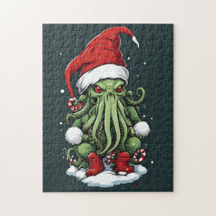 Cthulhu's Yuletide Reign: Een angstaanjagende Kers Legpuzzel