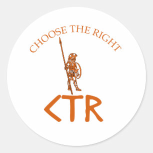 CTR KIES DE JUISTE LDS BYU RONDE STICKER