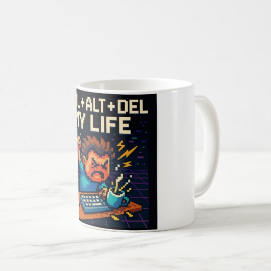 CTRL - ALT - DEL MY LIFE MUG KOFFIEMOK (Voorkant rechts)
