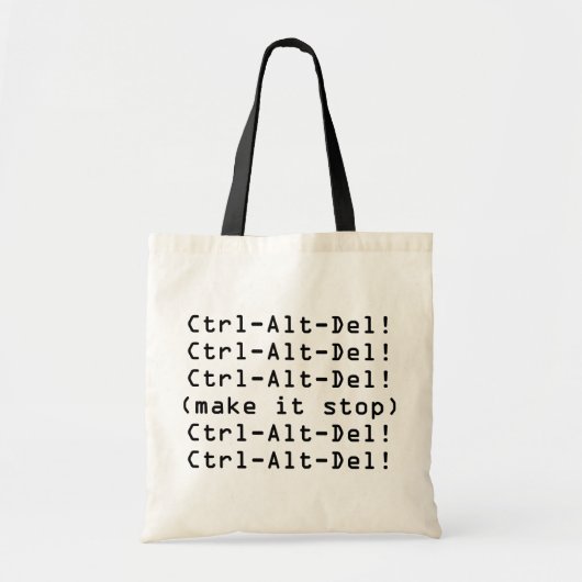Ctrl-Alt-Del Tote Bag (Voorkant)
