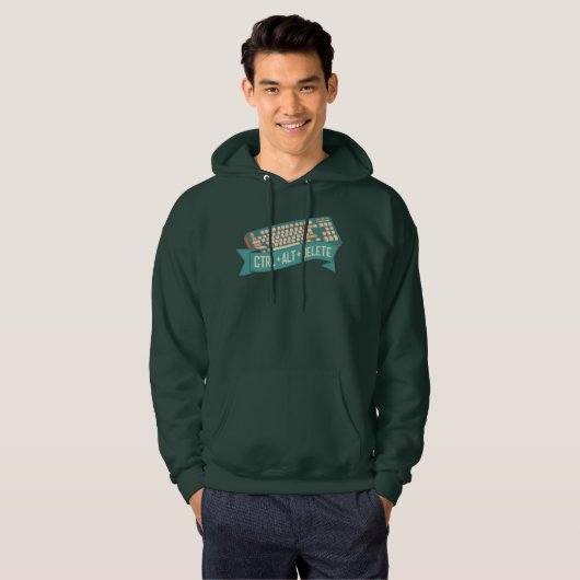 Ctrl+Alt+Delete Computer Keyboard Hoodie (Voorkant volledig)