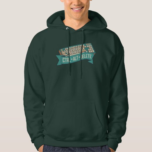 Ctrl+Alt+Delete Computer Keyboard Hoodie (Voorkant)