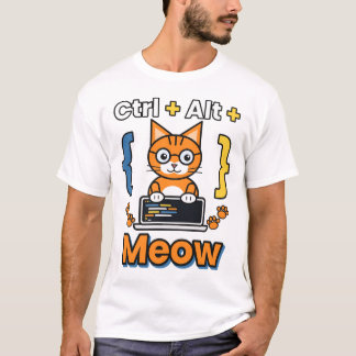 Ctrl Alt Meow Programmeur Kat Codeer T-Shirt