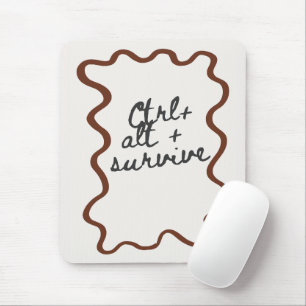 'Ctrl + Alt + Overleven' Grappig Collega Cadeau  Muismat
