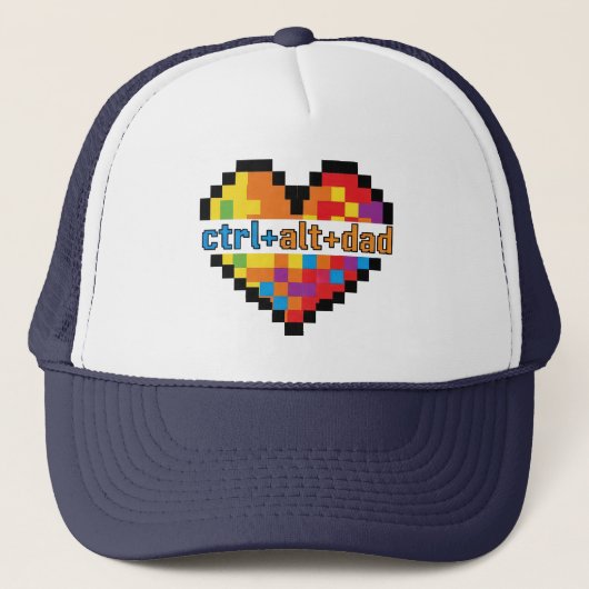 ctrl + alt + papa Geek Vader Trucker Pet (Voorkant)