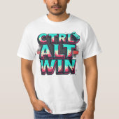 CTRL + ALT = WIN – Grappig Tech Meme T-shirt (Voorkant)