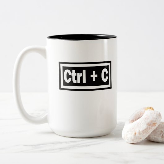 CTRL + C De Functie van het Exemplaar past met CTR Tweekleurige Koffiemok (Met donut)