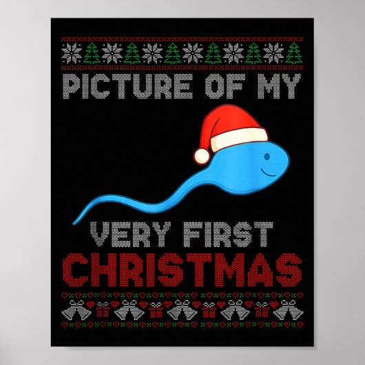 Cture Of My Very First Christmas Joke Funny Xmas  Poster (Voorkant)