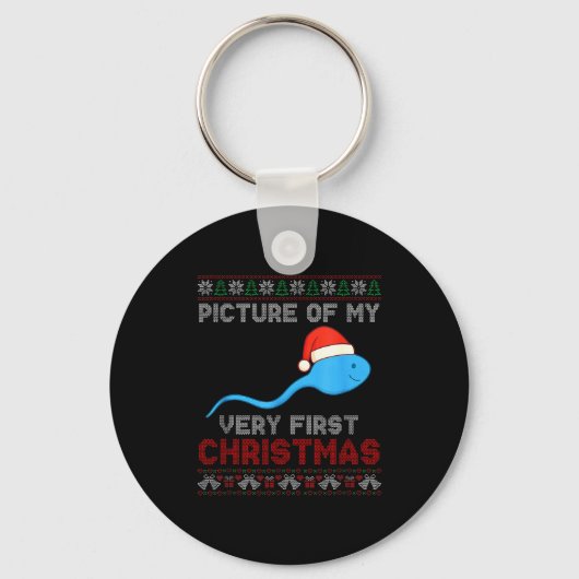 Cture Of My Very First Christmas Joke Funny Xmas  Sleutelhanger (Voorkant)