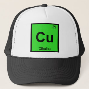 Cu - Cthulhu Chemistry Periodic Table Symbol Trucker Pet