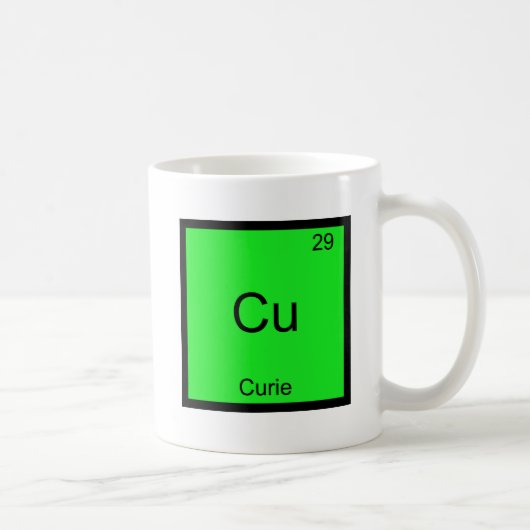 Cu - Curie Funny Element Chemistry Symbol T-Shirt Koffiemok (Rechts)