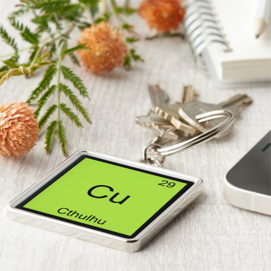 Cu - het Grappige T - shirt van het Symbool van Sleutelhanger (Zijkant)