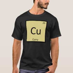 Cu - Periodiek tabelsymbool curry Spice Chemistry T-shirt