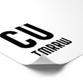 CU TMRRW - minimalistic typography poster (Coin)