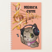 Cuaderno de música cute anime gato (Devant)