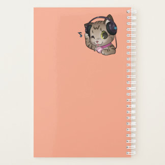 Cuaderno de música cute anime gato planner