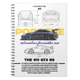 Cuaderno diseño Plantilla porsche  Notitieboek