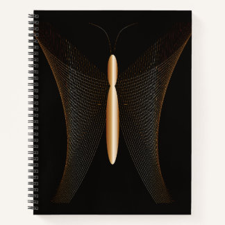 Cuaderno elegante con mariposa dorada minimalista notitieboek