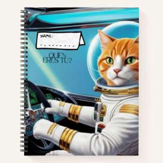 Cuaderno en espiral con diseño gato genial. notitieboek