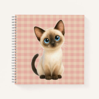 Cuaderno espiral con diseño de lindo gatito siamés notitieboek