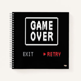 Cuaderno Game Over Retry Insert Coin Notitieboek
