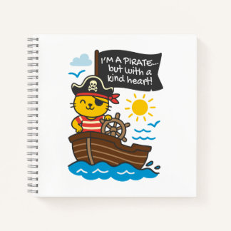 Cuaderno gato pirata – Diseño kawaii Notitieboek