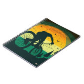 Cuaderno Retro Mountain Biking Adventure Sunset Notitieboek (Linkerzijde)