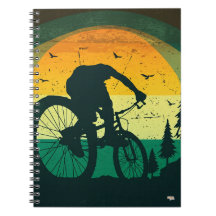 Cuaderno Retro Mountain Biking Adventure Sunset