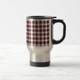 Cuadrille rood wit en zwart stijl reisbeker
