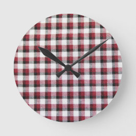 Cuadrille rood wit en zwart stijl ronde klok