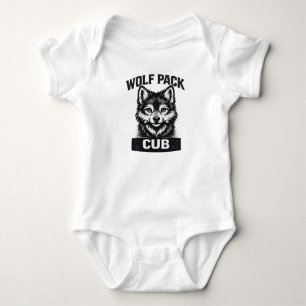 Cub baby wolf pak matchende familie tee one piece romper