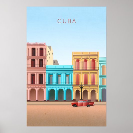 Cuba Affiche de voyage minimaliste (Devant)