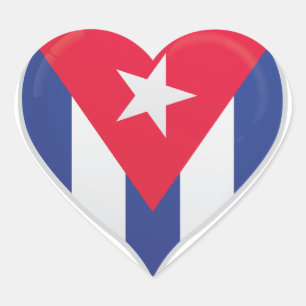 Cuba amour drapeau orgueil autocollant coeur