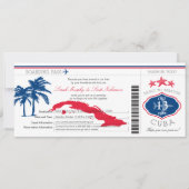 Cuba Boarding Pass bruiloft Kaart (Voorkant)