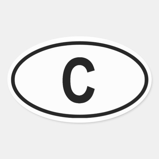 Cuba "C" Ovale Sticker (Voorkant)