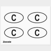 Cuba "C" Ovale Sticker (Vel)
