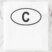 Cuba "C" Ovale Sticker (Tas)