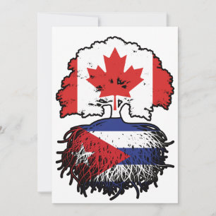 Cuba Canadian Canada Tree Roots Flag Kaart