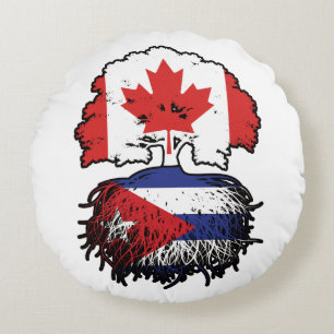 Cuba Canadian Canada Tree Roots Flag Rond Kussen